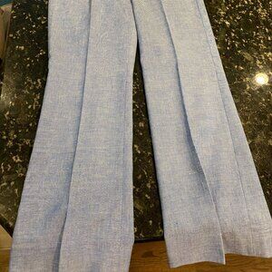 J Crew Hayden Blue Linen Pants fully lined with Perfecting Pockets Sz 8T